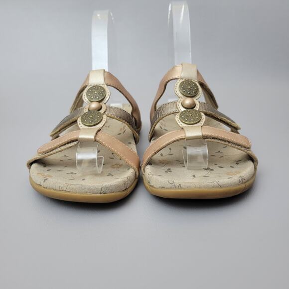 Taos Prize Sandals Womens Adjustable 3 Strap Leather Bronze Metallic Size 6 - Picture 4 of 7